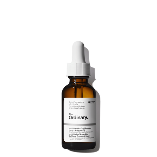 100% Organic Cold-Pressed Moroccan Argan Oil to support healthy skin, reduce the appearance of flaking, and add sheen and strength to hair